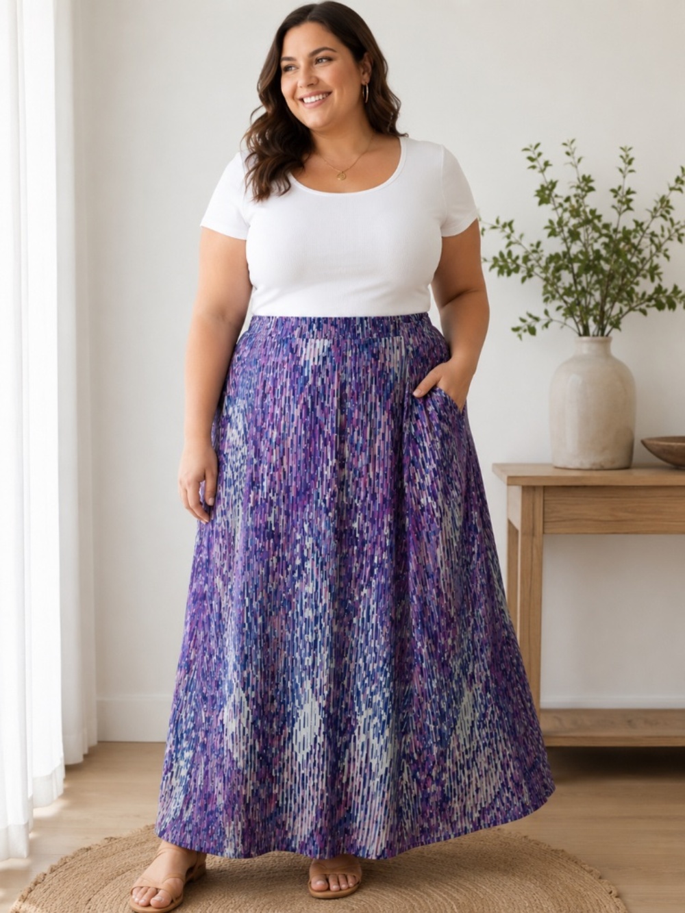 NWOT Lane Bryant size 18/20W plus maxi skirt purple